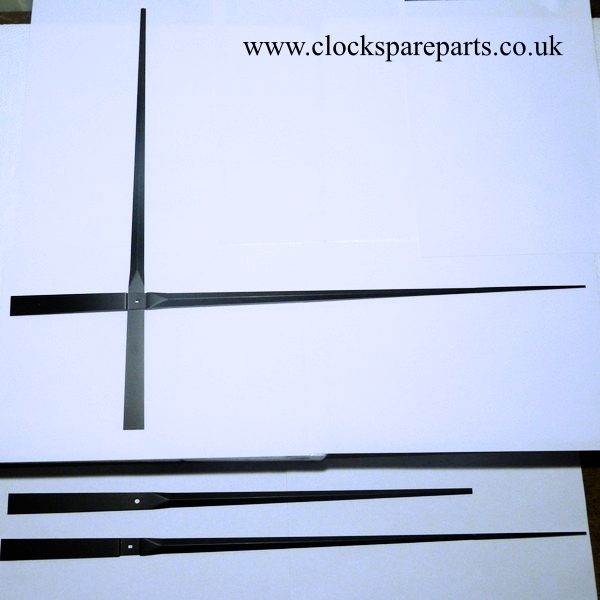 450mm (17in) Black pointed euroshaft clock hands